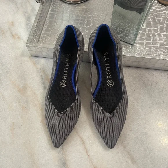 Rothy's The Point Flat-Gray - Picture 8 of 12